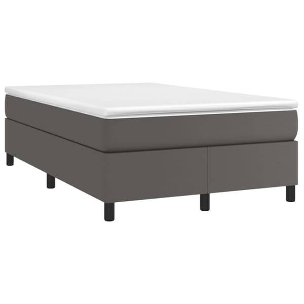 Boxspring-sängram grå 120x200 cm konstläder
