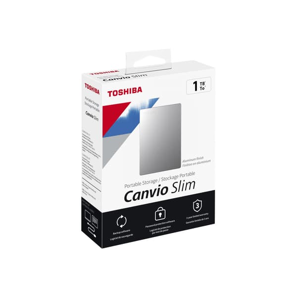 Toshiba Canvio Slim - hårddisk - 1 TB - USB 3.2 Gen 1