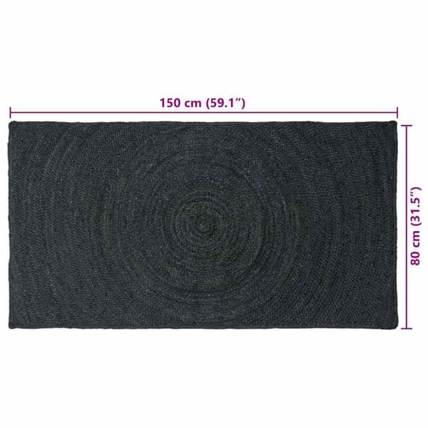 Områdesmattor Rektangulär Mörkgrå 80 x 150 cm Jute