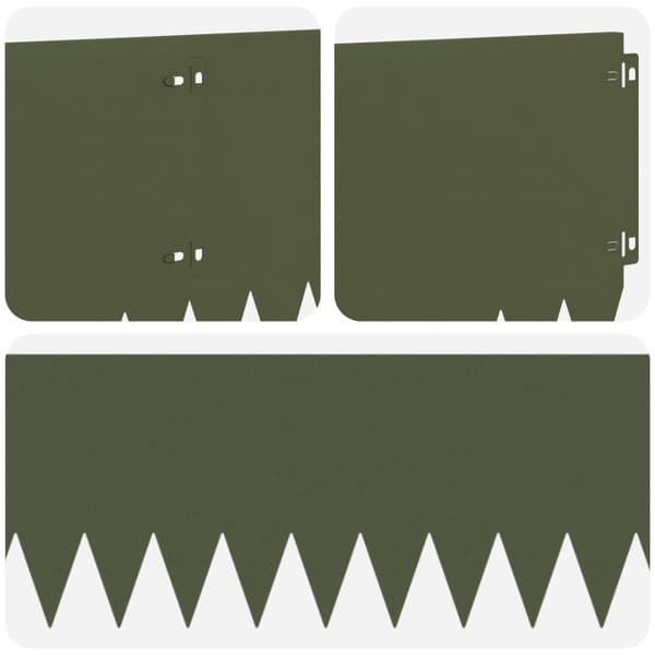 Kant för gräsmatta 10 pcs 103 x 25 cm Stål Olivgrön