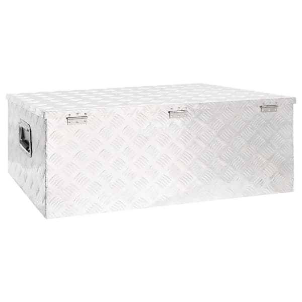 Förvaringslåda silver 100x55x37 cm aluminium