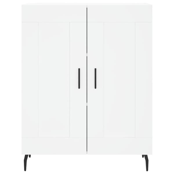Högskåp vit 69,5x34x180 cm konstruerat trä