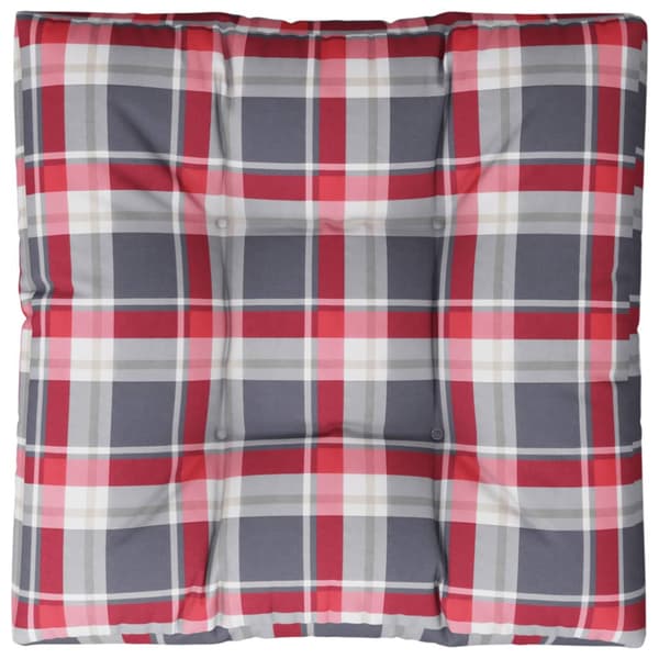 Palldyna rödrutig 80x80x12 cm tyg