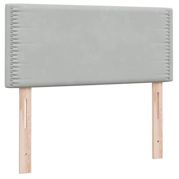 Ramsäng med madrass ljusgrå 80x210 cm sammet
