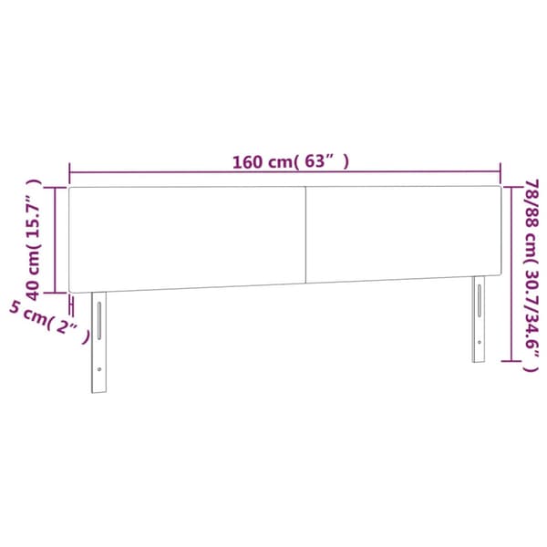 Sänggavlar vit 160x5x78/88 cm konstläder