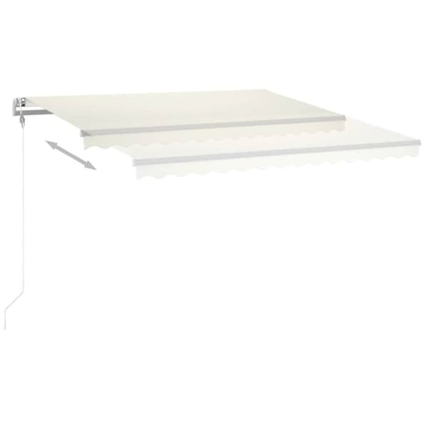 Automatisk markis med vindsensor & LED 400x350 cm gräddvit