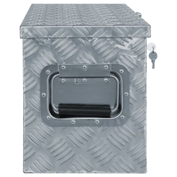 Förvaringslåda aluminium 76,5x26,5x33 cm silver