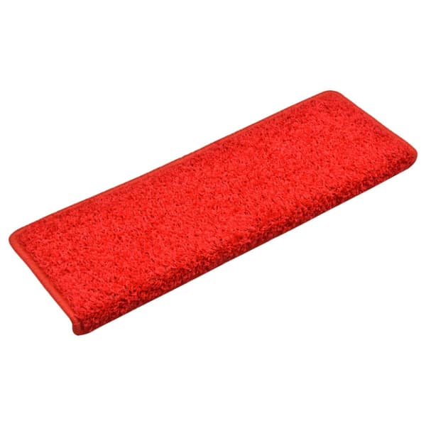 Trappmattor 15 st 65x21x4 cm röda rektangulära kanter