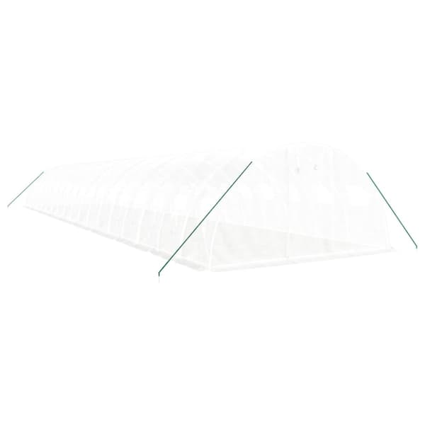 Växthus med stålram vit 72 m² 18x4x2 m
