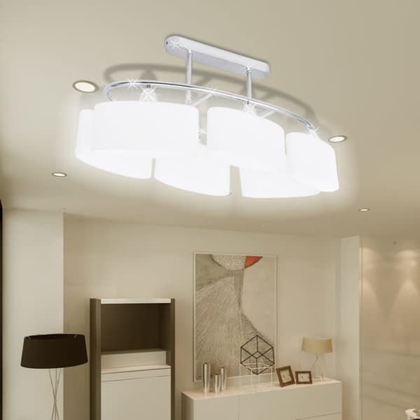 Taklampa med ovala glasskärmar 2 st E14