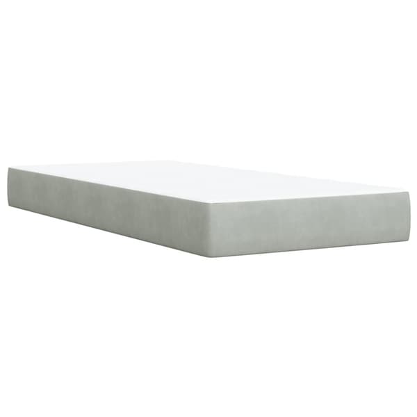 Ramsäng med madrass ljusgrå 90x200 cm sammet