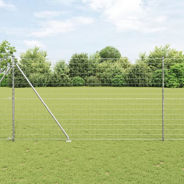 Stängsel med stolpe Silver 1,5 x 10 m Stål