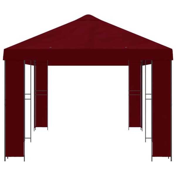 Trädgårdsgazebo 6 x 3 m Vinröd Polyester och Stål 190