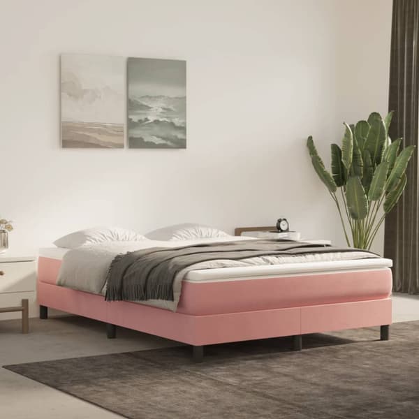 Pocketresårmadrass medium rosa 140x220x20 cm sammet