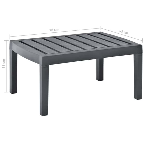 Trädgårdsbord antracit 78x55x38 cm plast