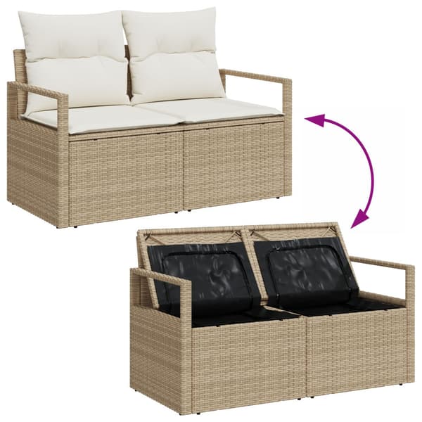 Trädgårdsoffset 3 st Beige och vit konstrotting