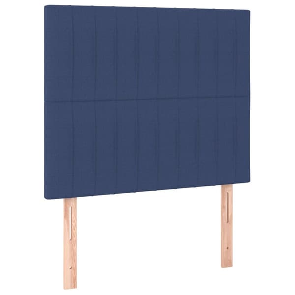 Ramsäng med madrass blå 90x200 cm tyg