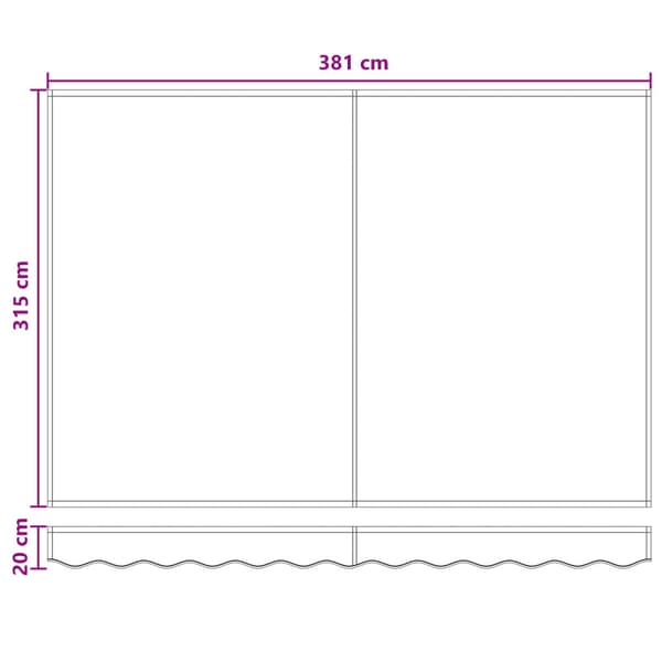 Markis tyg Ljusgrå och vit. 400 × 300 cm Polyester