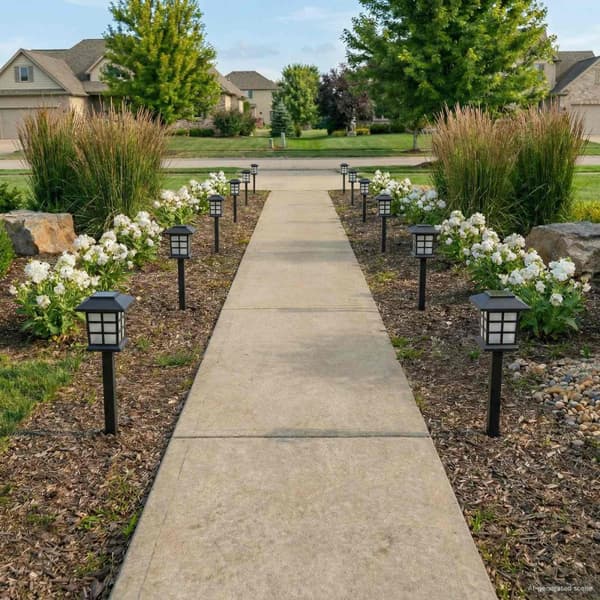 Utomhus solcellslampor med markspik 24 pcs Varmvit 38,5 cm PP