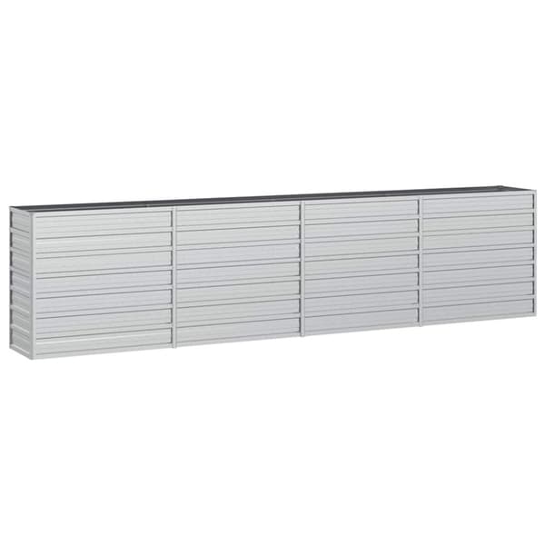 Odlingslåda upphöjd galvaniserat stål 320x40x77 cm silver
