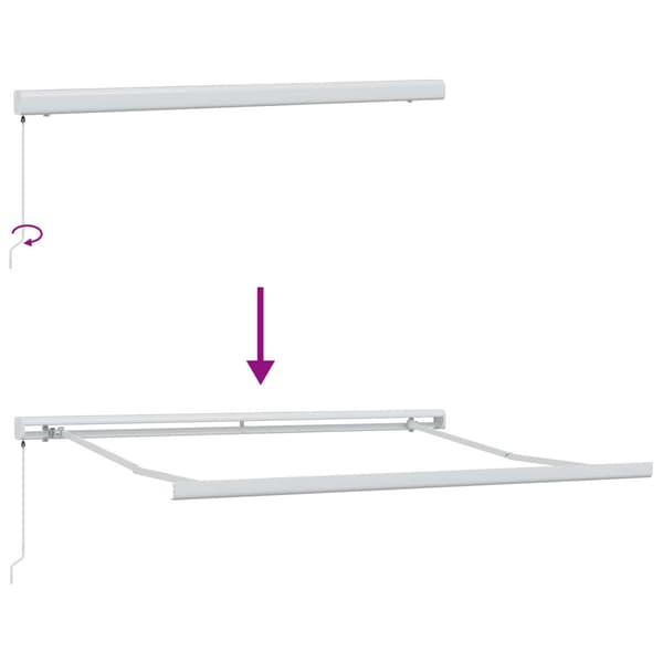 Utfällbar markis Sand 300 x 250 cm Tyg och Metall