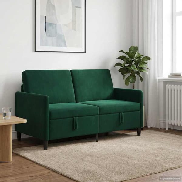 Soffa med förvaring Mörkgrön 152 x 78 x 87 cm Polyester