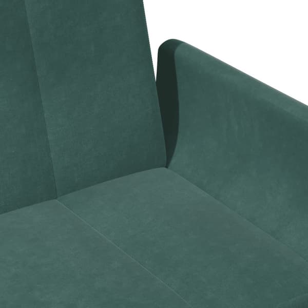 Bäddsoffa 2-sits med fotpall mörkgrön sammet