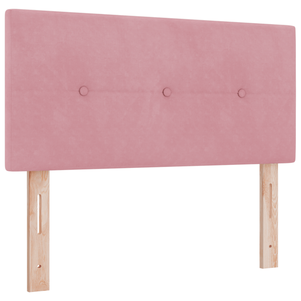 Bäddfjäder med huvudgavel Rosa 200 x 80 cm Sammet