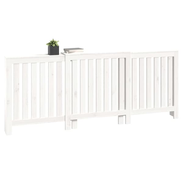 Elementskydd vit 210x21x85 cm massiv furu