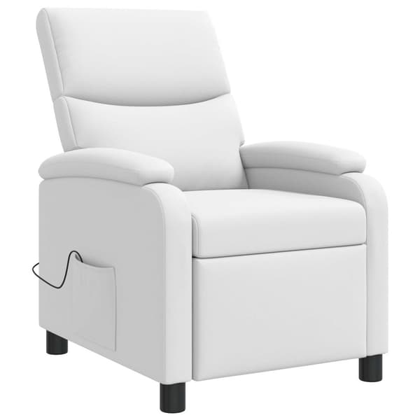 Massagefåtölj Vit Konstläder