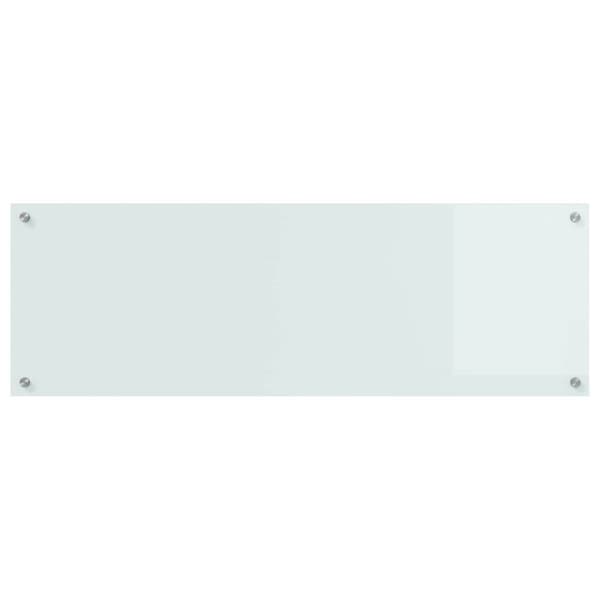 Köksskydd 2 pcs Vit 120 x 40 cm härdat glas