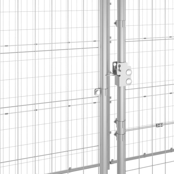 Hundgård för utomhusbruk galvaniserat stål 21,78 m²