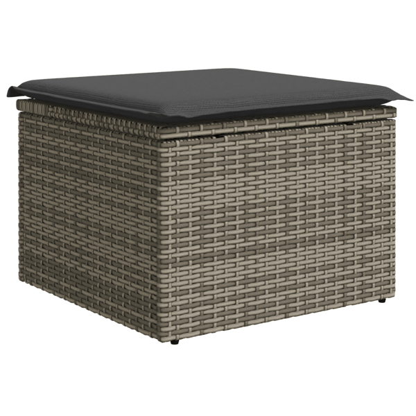 Trädgårdsoffset med lagring 7 pcs Grå Poly rattan