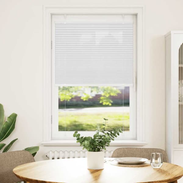 Plisserad persienn vit 75x150 cm tyg bredd 74,4 cm polyester