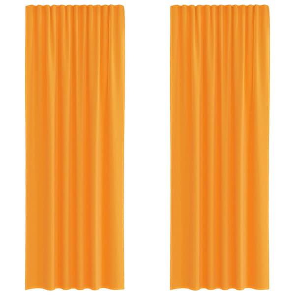 Voile gardiner med stångfickor 2 st orange