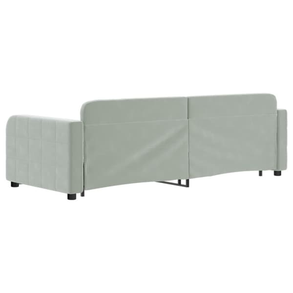 Dagbädd utdragbar ljusgrå 80x200 cm sammet