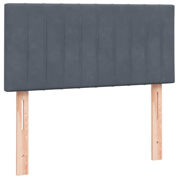 Ramsäng med madrass mörkgrå 80x220 cm sammet