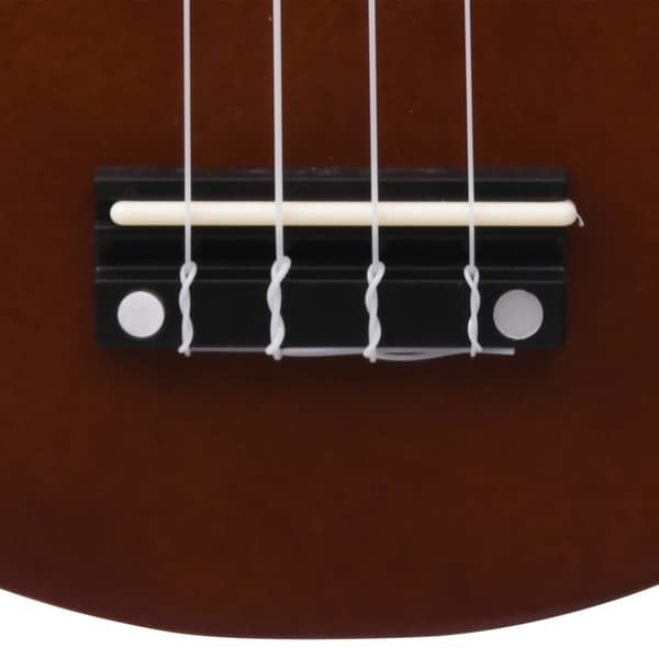 Ukulele med väska för barn sopran mörkt trä 21"