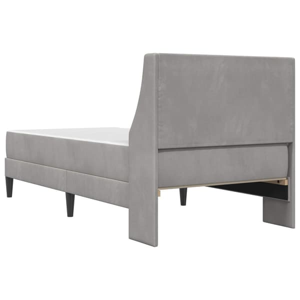 Sängram med madrass Ljusgrå 80 x 200 cm Sammet
