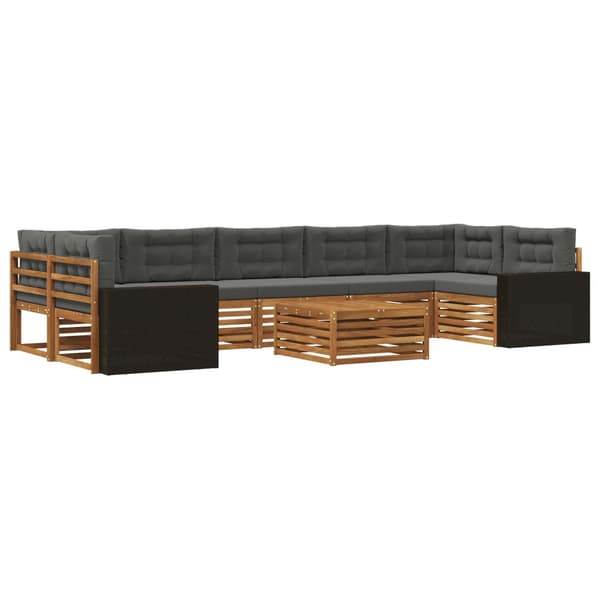 Utomhussoffset 8 pcs Naturlig och Antracit