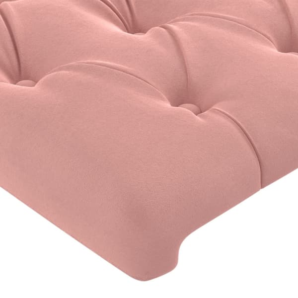Sänggavel rosa 80x7x118/128 cm sammet