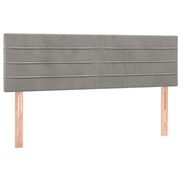 Ramsäng med madrass ljusgrå 140x190 cm sammet