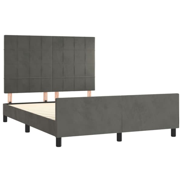 Sängram utan madrass mörkgrå 140x200 cm sammet