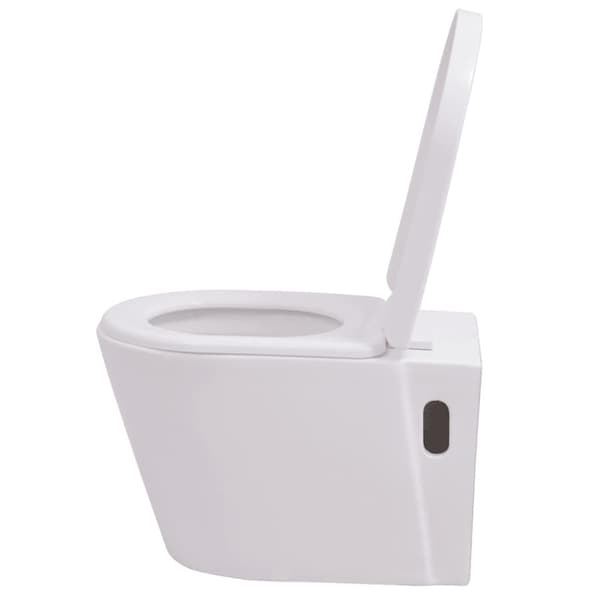 Vägghängd toalett med dold cistern keramik vit