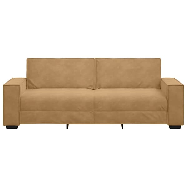 3-sitssoffa brun 220x78x84 cm sammet