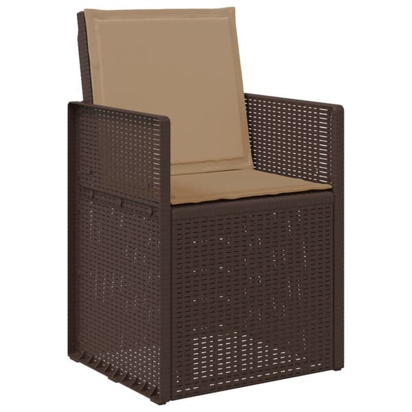 Trädgårdsmatstolar 2 pcs Brun och taupe PP
