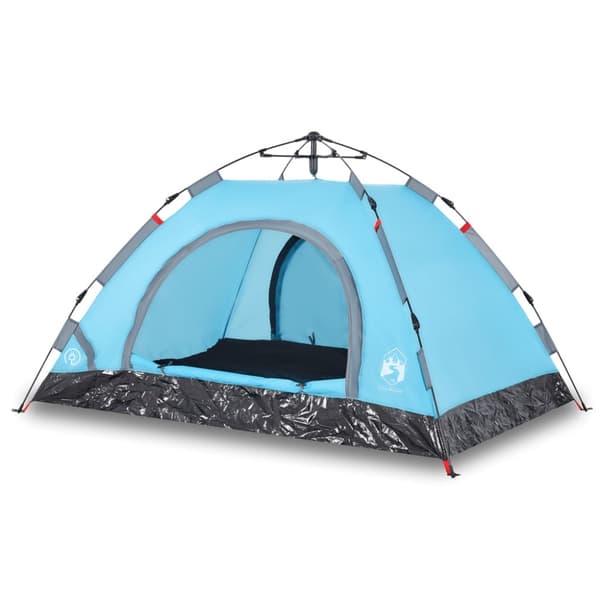 Campingtält 2 personer blå snabbrest