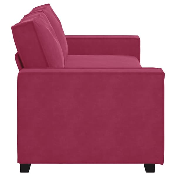 3-sitssoffa vinröd 220x78x84 cm sammet