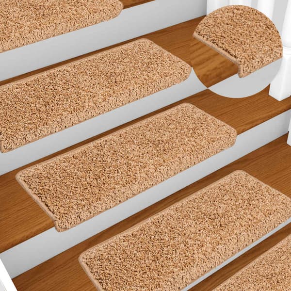 Trappmattor 20 st 65x21x4 cm beige rektangulär kant