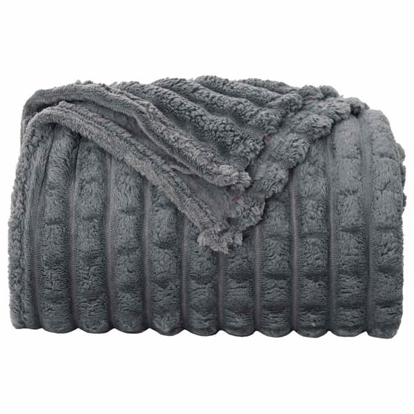 Filtar 6 pcs Mörkgrå 240 x 220 cm Fleece